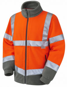 High Visibility Orange Leo F01 Two-Tone Interactive Fleece Jacket